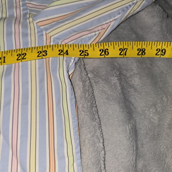 Brooks Brothers Striped Button Up Shirt Made In Italy Size Large Egyptian Cotton - Picture 10 of 13